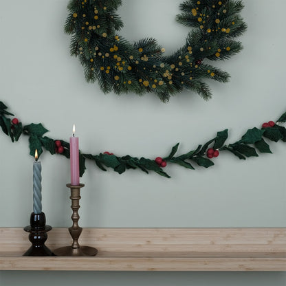 Decoratie viltslinger holly berry