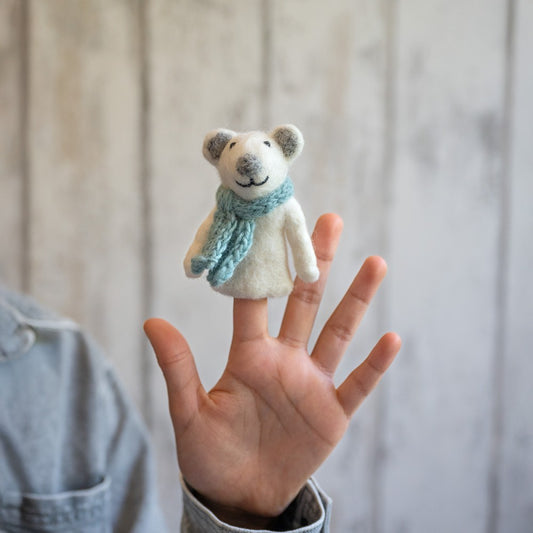 Vingerpopje ijsbeer ijsblauw
